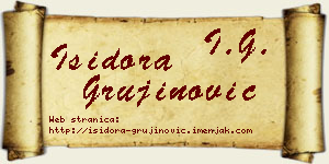 Isidora Grujinović vizit kartica
